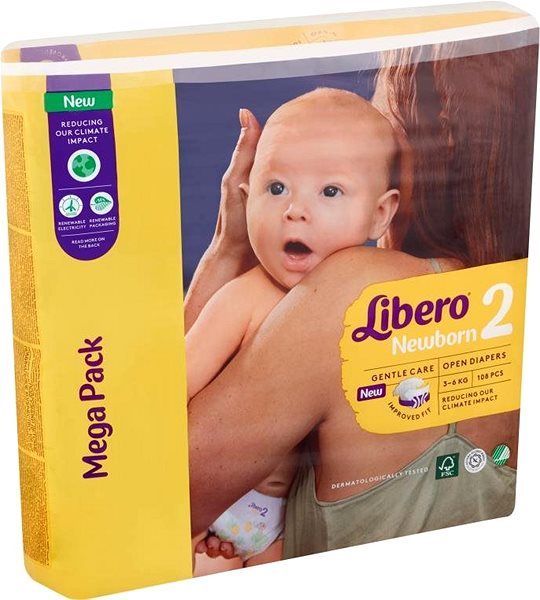 Detské plienky Libero Newborn 2 Mega Pack (108 ks) 3 – 6 kg Screen