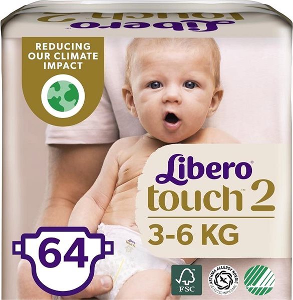 Detské plienky Libero Touch 2 Jumbo (64 ks) 3 – 6 kg Screen