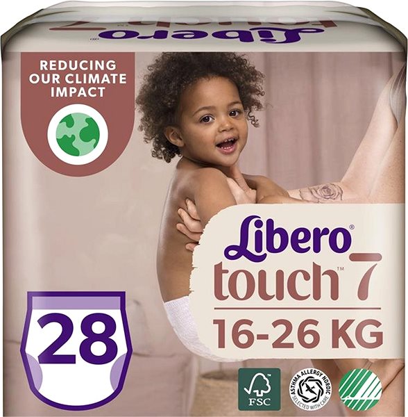 Detské plienky Libero Touch 7 (28 ks) 16 – 26 kg Screen