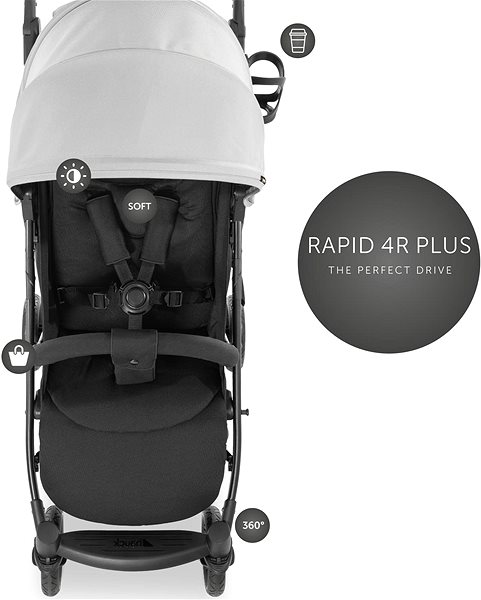 Baby Buggy HAUCK Rapid 4R Plus Grey Screen