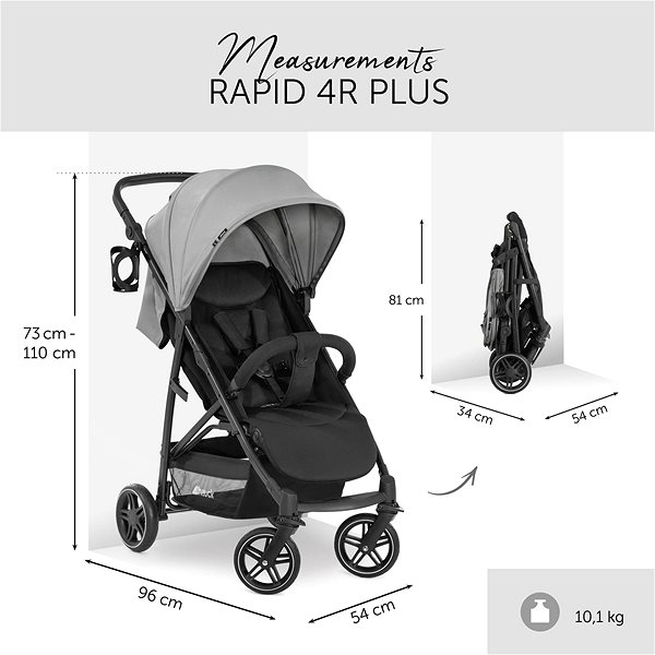 Baby Buggy HAUCK Rapid 4R Plus Grey Technical draft
