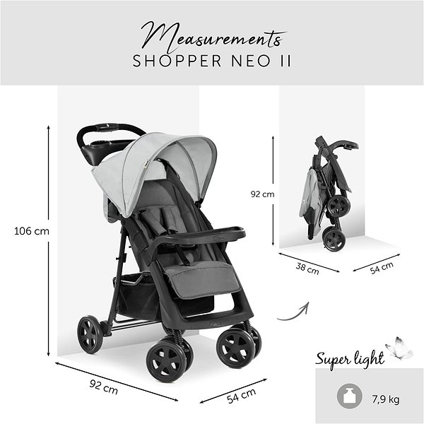 Baby Buggy HAUCK Shopper Neo II Grey Technical draft