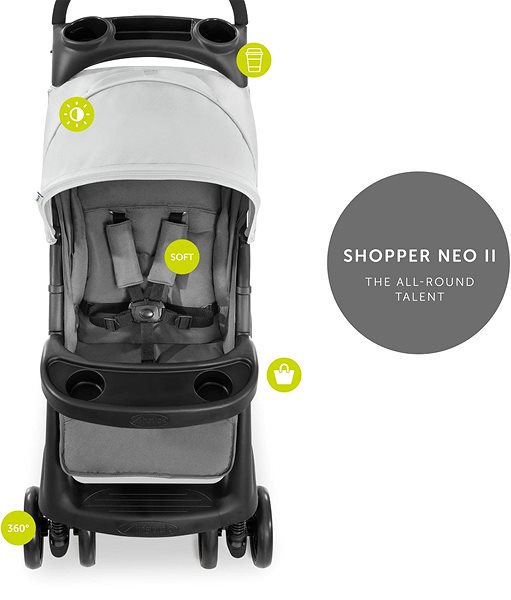 Baby Buggy HAUCK Shopper Neo II Grey Features/technology