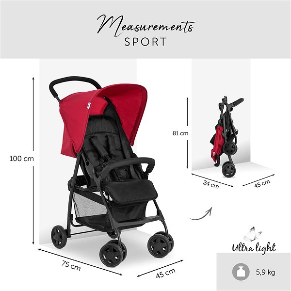 Baby Buggy HAUCK Sports Car Sport Red Technical draft