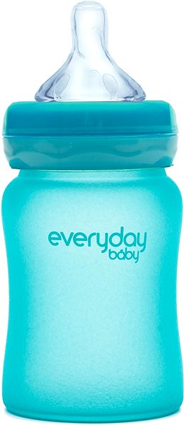 Dojčenská fľaša EverydayBaby Fľaša sklo senzor 150 ml Turquoise Screen