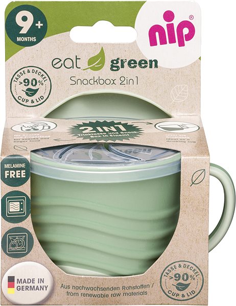 Gyerek tányér NIP Green Line Snackbox 2 az 1-ben 1 db Green Csomagolás/doboz