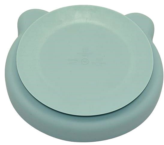 Gyerek tányér Bo Jungle Szilikon tányér tapadókoronggal Bear Pastel Blue ...