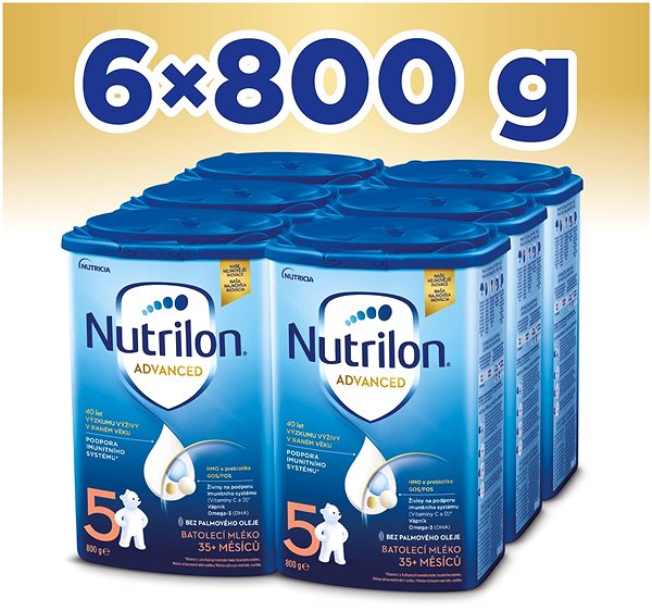 Dojčenské mlieko Nutrilon 5 Advanced batoľacie mlieko 6× 800 g Vlastnosti/technológia