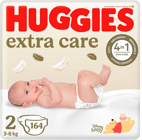 Eldobható pelenka HUGGIES Extra Care 2 - 164db ...