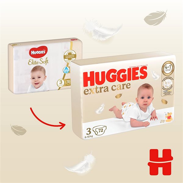 Eldobható pelenka HUGGIES Extra Care 3-as méret (72 db) ...