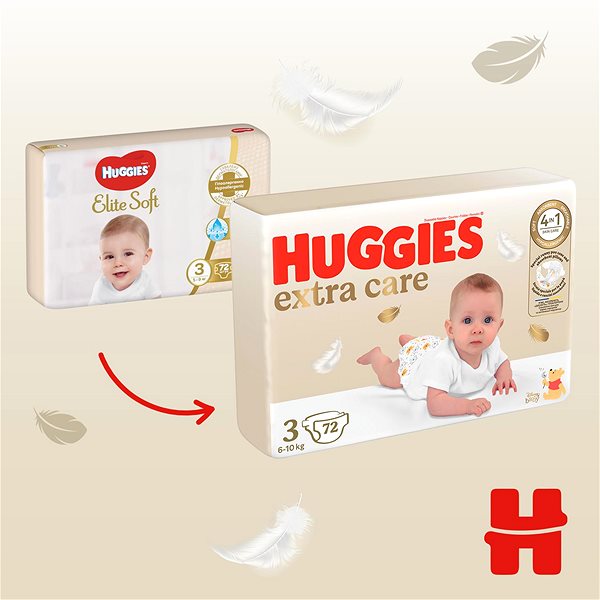 Jednorazové plienky HUGGIES Extra Care veľ. 3 (144 ks) ...