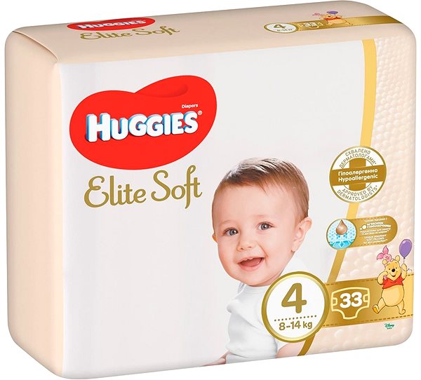 Jednorazové plienky HUGGIES Elite Soft veľkosť 4 (33 ks) Screen
