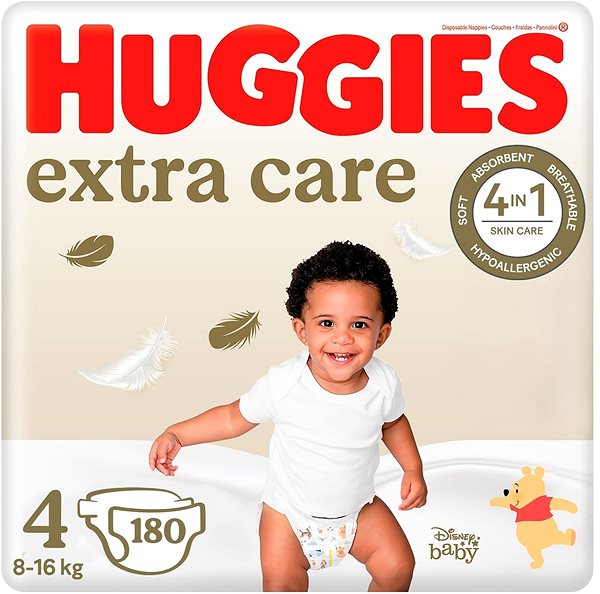 Eldobható pelenka HUGGIES Extra Care 4-es méret (180 db) ...