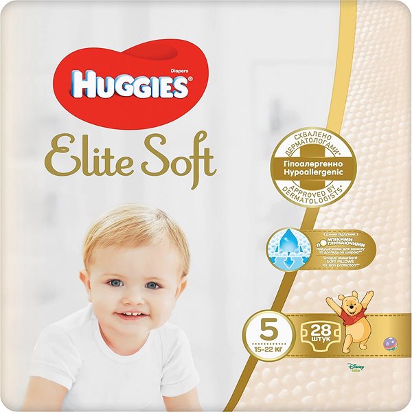 Jednorazové plienky HUGGIES Elite Soft veľkosť 5 (28 ks) Screen