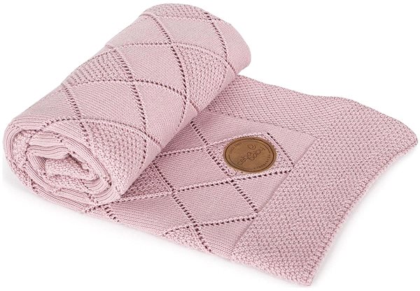 Deka CEBA deka pletená v darčekovom balení ryžový vzor ružová, 90 × 90 cm ...