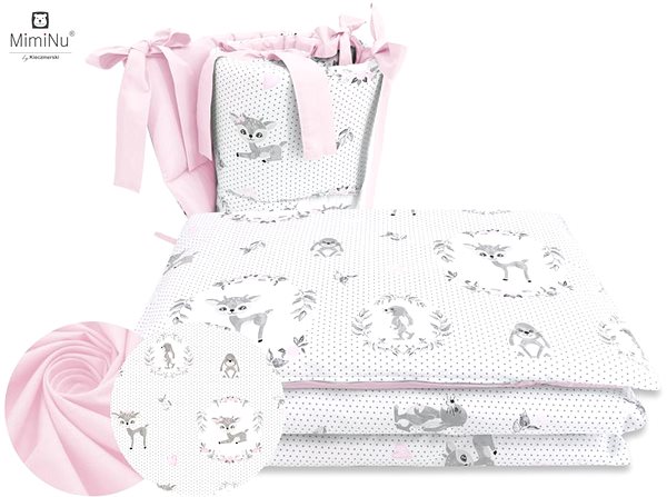 Detská posteľná bielizeň COSING 3-dielna sada obliečok – Srnček ružová ...
