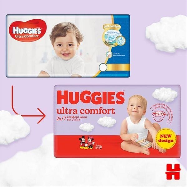 Eldobható pelenka HUGGIES Ultra Comfort Mega 3 (156 db) Jellemzők/technológia