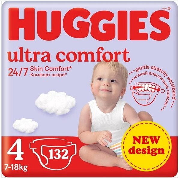 Eldobható pelenka HUGGIES Ultra Comfort Mega 4 (132 db) ...