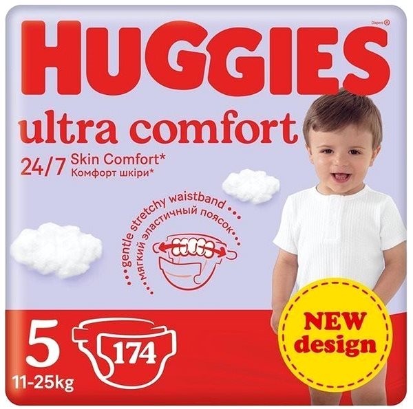 Eldobható pelenka HUGGIES Ultra Comfort Mega 5-ös méret (174 db) ...