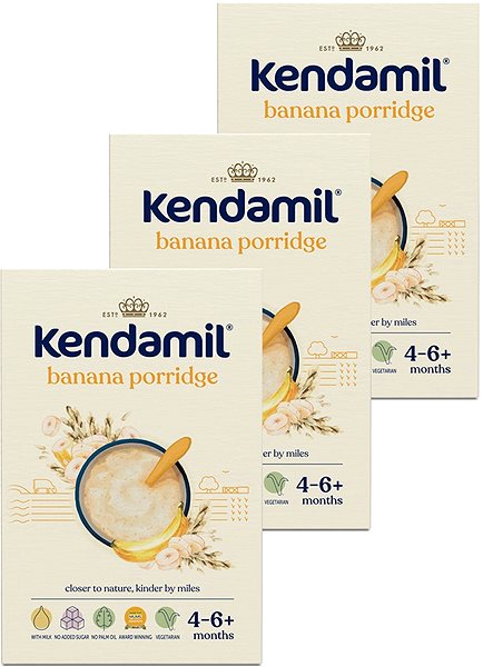 Mliečna kaša Kendamil mliečna kaša s banánom (3× 150 g) ...