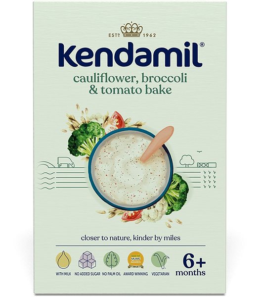 Mliečna kaša Kendamil mliečna kaša s brokolicou, karfiolom a rajčinami (150 g) ...
