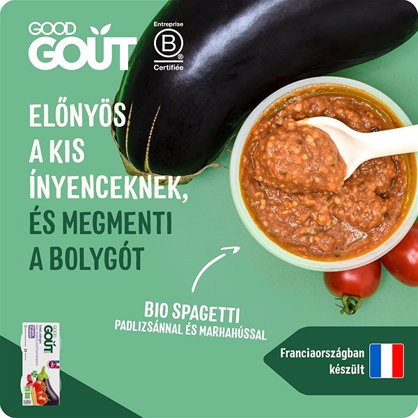 Bébiétel Good Gout BIO spagetti padlizsánnal és marhahússal (2x190 g) ...