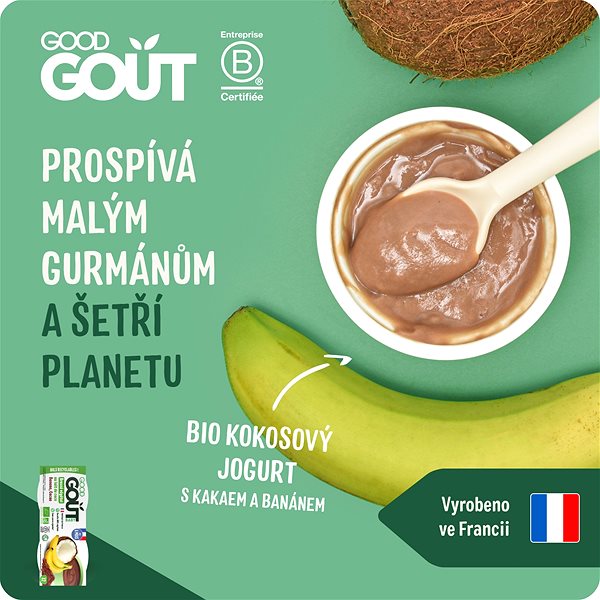 Príkrm Good Gout BIO Kokosový dezert s kakaom a banánom 3× (2×100 g) ...