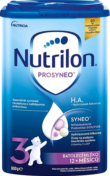 Dojčenské mlieko Nutrilon 3 Prosyneo H.A. batoľacie od ukončeného 12. mesiaca 800 g ...
