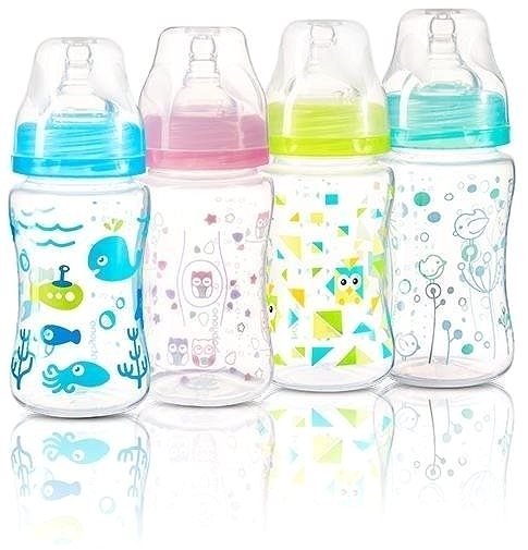 Dojčenská fľaša BabyOno antikoliková fľaša so širokým hrdlom, 240 ml – tyrkysová Lifestyle