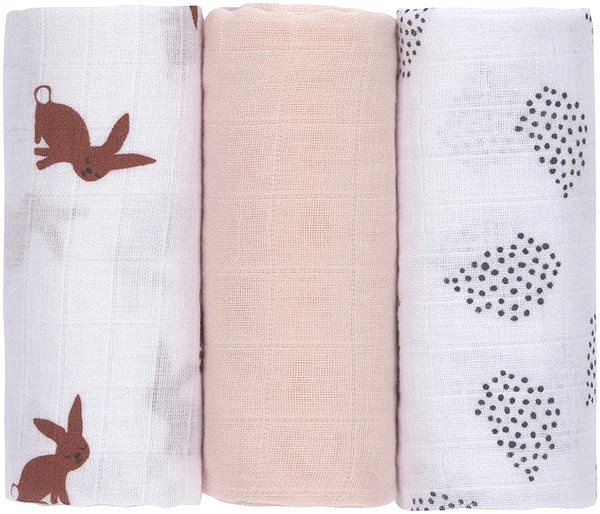 Mosható pelenka Lässig Swaddle Burp Blanket Little Forest Rabbit 60 × 60 cm ...