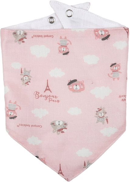 Podbradník Canpol babies mušelínový slintáčik Bonjour Paris ružový, 2 ks ...