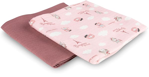 Látkové plienky Canpol babies mušelínová plienka Bonjour Paris 70 × 70 cm, ružová, 2 ks ...