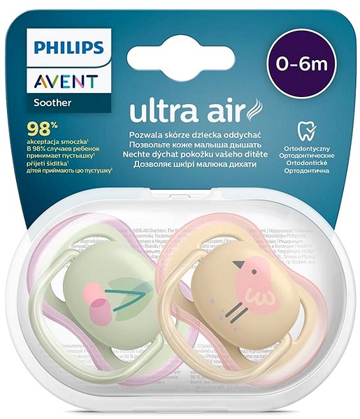 Cumi Philips AVENT Ultra Air Cumi, kép, 0-6 hó, lány, 2 db ...
