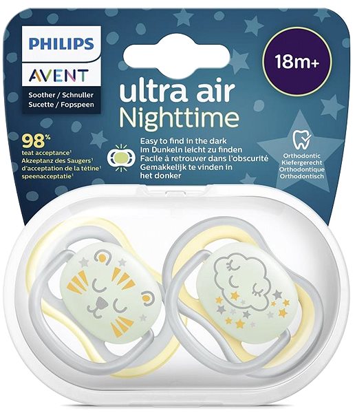 Cumi Philips AVENT Ultra Air Éjszakai cumi 18 hó+, 2 db ...