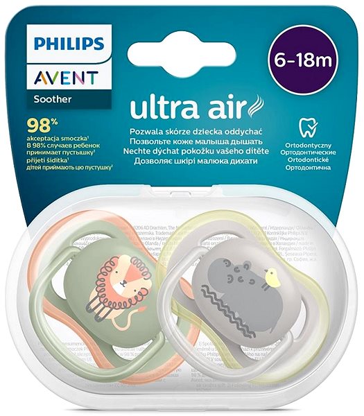 Cumi Philips AVENT Ultra Air Cumi, kép, 6-18 hó, fiú, 2 db ...