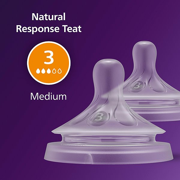 Etetőcumi Philips AVENT SCY963/02 Natural Response etetőcumi, 3-as, közepes áramlás, 2 darab ...