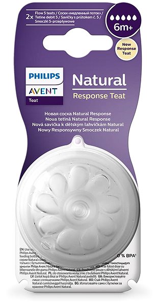 Savička Philips AVENT Natural Response 5 rychlý průtok 6 m+, 2 ks ...
