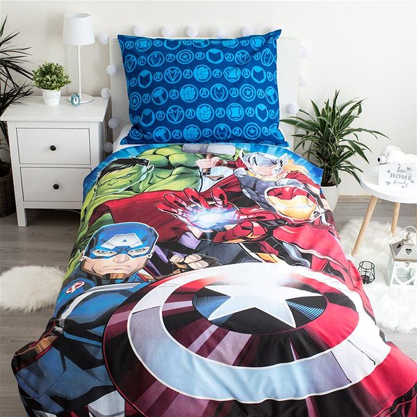 Detská posteľná bielizeň Jerry Fabrics  Avengers 02 140 × 200 cm ...