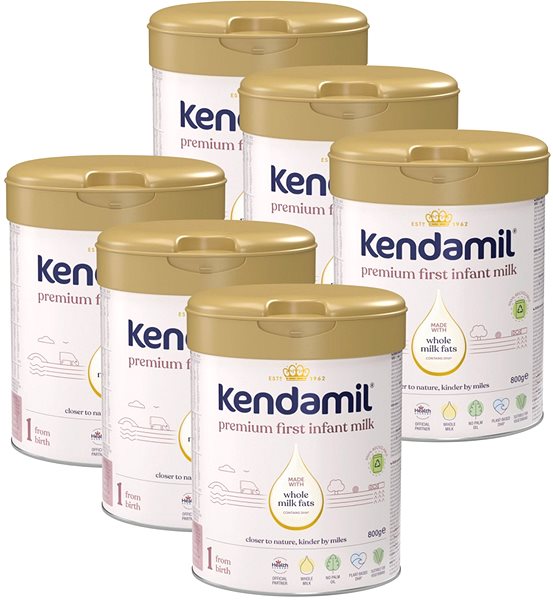Dojčenské mlieko Kendamil Premium 1 DHA+ (6× 800 g) ...