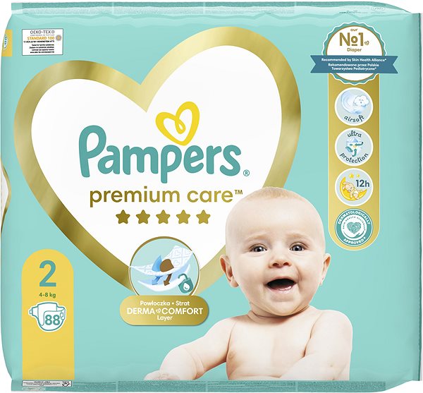 Eldobható pelenka PAMPERS Premium Care 2-es méret (88 db) ...