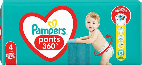 Plienkové nohavičky PAMPERS Active Baby Pants veľkosť 4 (52 ks) ...