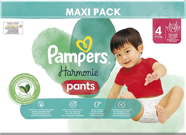 Plienkové nohavičky PAMPERS Harmonie Pants veľkosť 4 (74 ks) ...