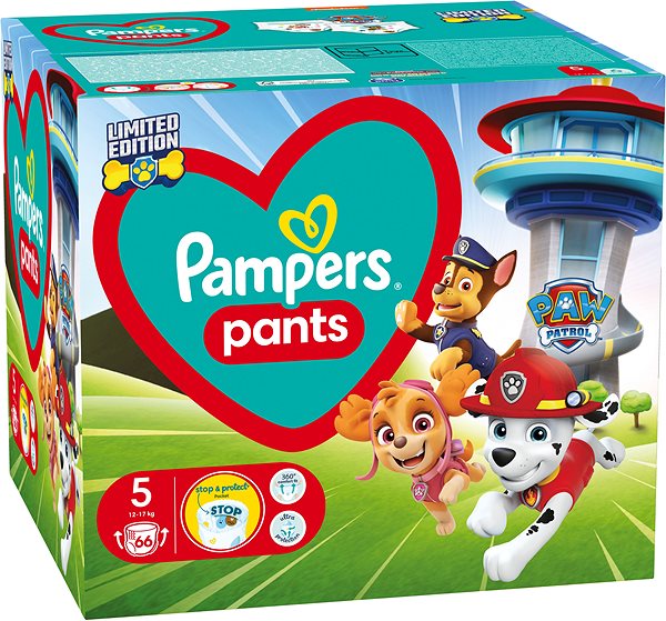 Plienkové nohavičky PAMPERS Active Baby Pants Paw Patrol veľkosť 5 (66 ks) ...