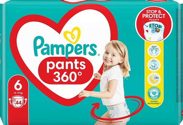 Bugyipelenka PAMPERS Active Baby Pants 6-os méret (44 db) ...