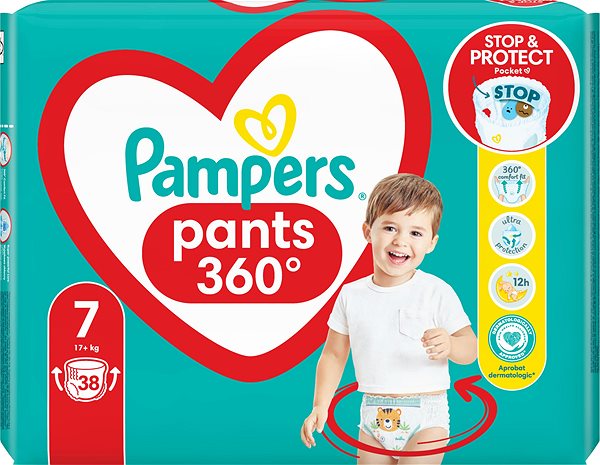 Plienkové nohavičky PAMPERS Active Baby Pants veľkosť 7 (38 ks) ...