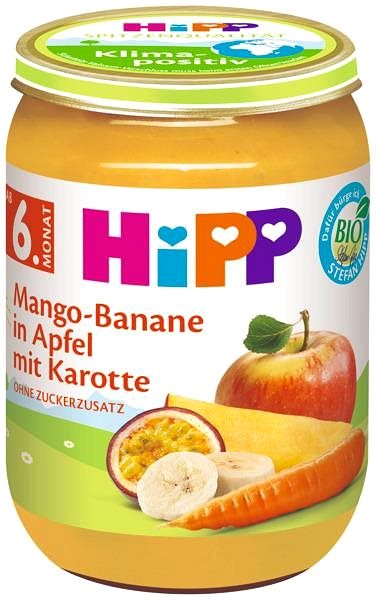 Príkrm HiPP BIO Jablko s banánom, mangom a mrkvou 6× 190 g ...