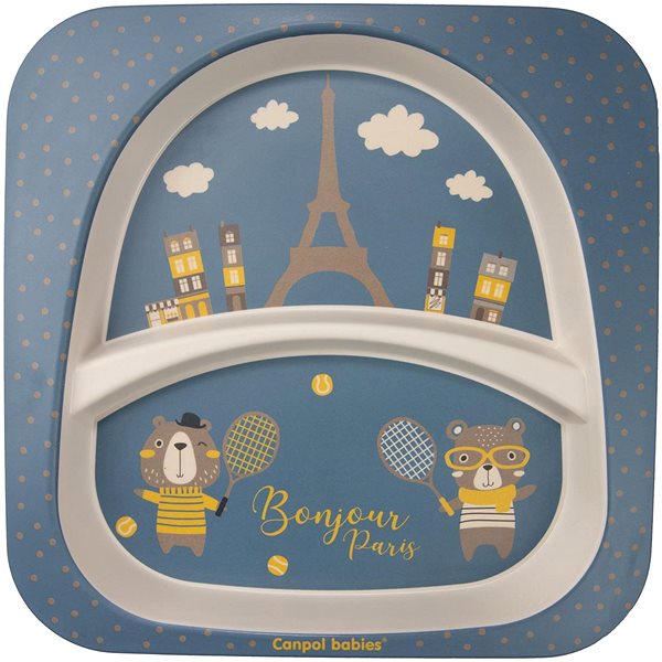 Gyerek étkészlet Canpol Babies étkészlet Bonjour Paris kék, 5 darab ...