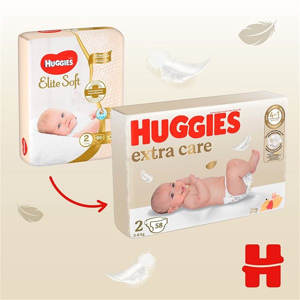 Eldobható pelenka HUGGIES Extra Care 2 (58 db) ...
