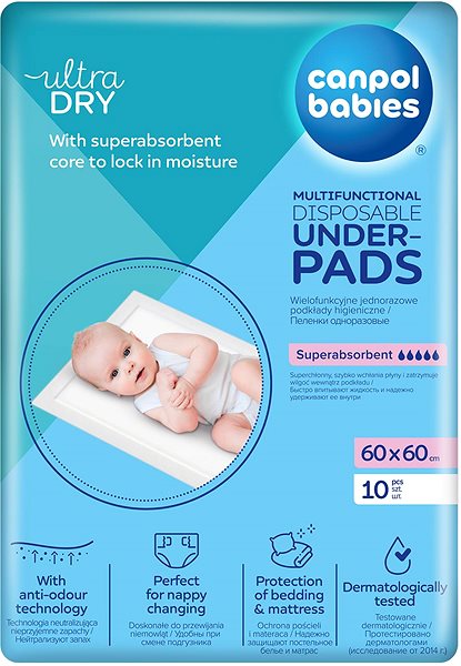 Prebaľovacia podložka Canpol babies Multifunkčné hygienické podložky 60 × 60 cm 10 ks ...
