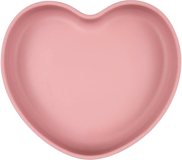 Gyerek tányér Canpol babies Szív alakú tapadókorongos szilikon tányér, rózsaszín ...